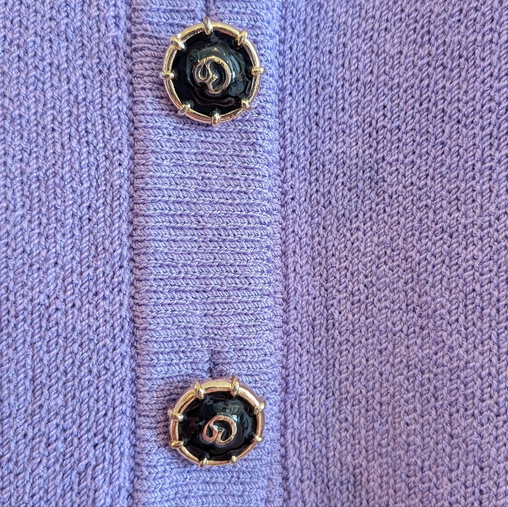 St John Collection Santana Knit Lavender Purple Cardigan Wool Blend Size 2 - Picture 4 of 13